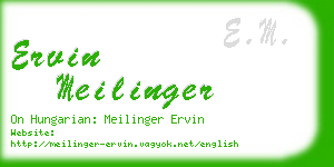 ervin meilinger business card